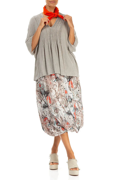 Flame Orange Pure Silk Square Scarf 2