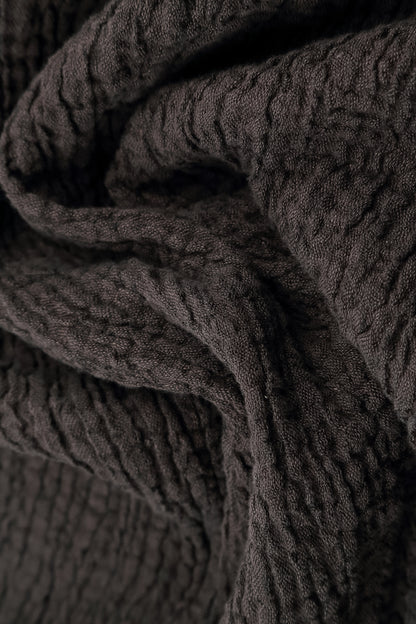 Flap Pocket Forest Brown Textured Linen Dungaree Dress 5