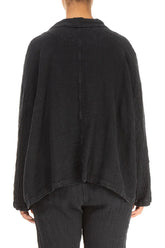 Flap Pocket Graphite Textured Linen Jacket 2