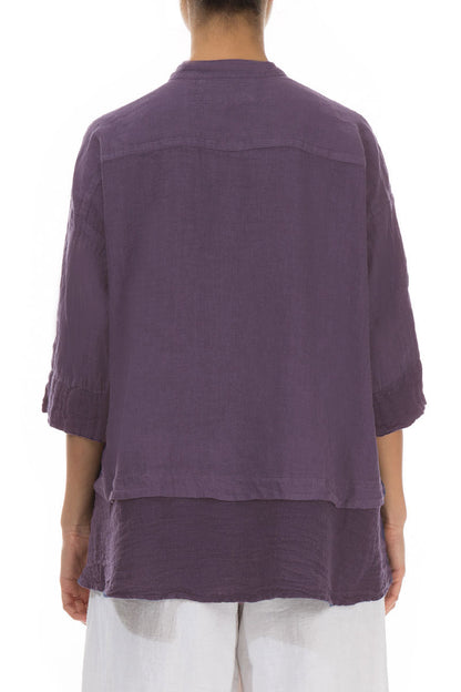 Flared Amethyst Linen Shirt