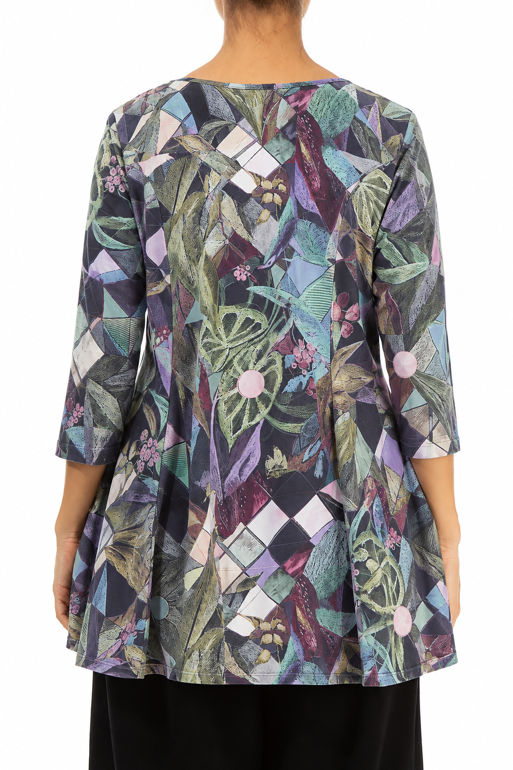 Flared Art Mosaic Cotton Tunic