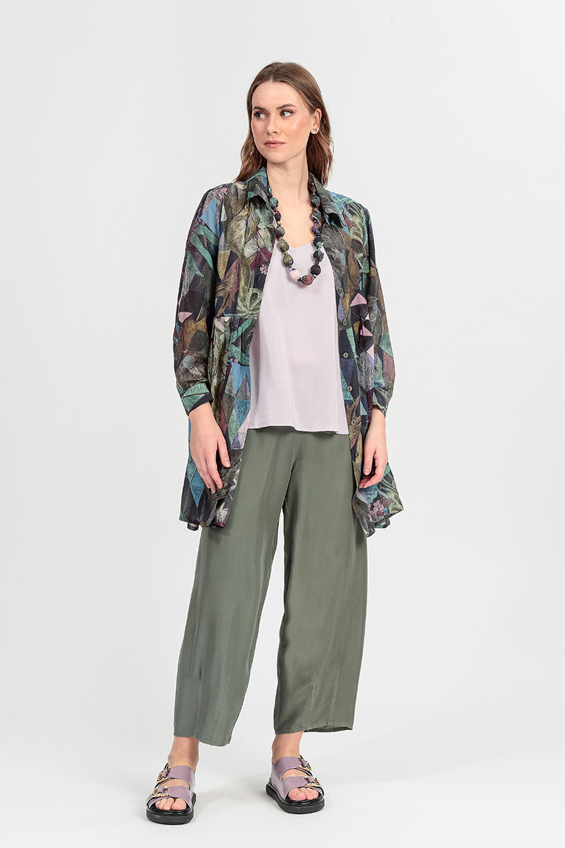 Flared Art Mosaic Silk Cotton Jacket 6