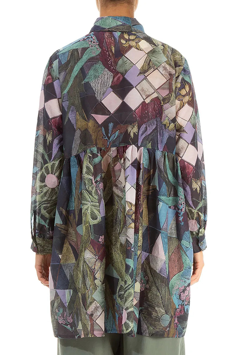 Flared Art Mosaic Silk Cotton Jacket 2