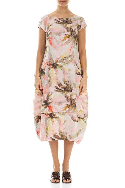Flared Back Oasis Linen Dress 1