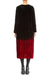 Cherry Red Silk Velvet Ombré Dress 2