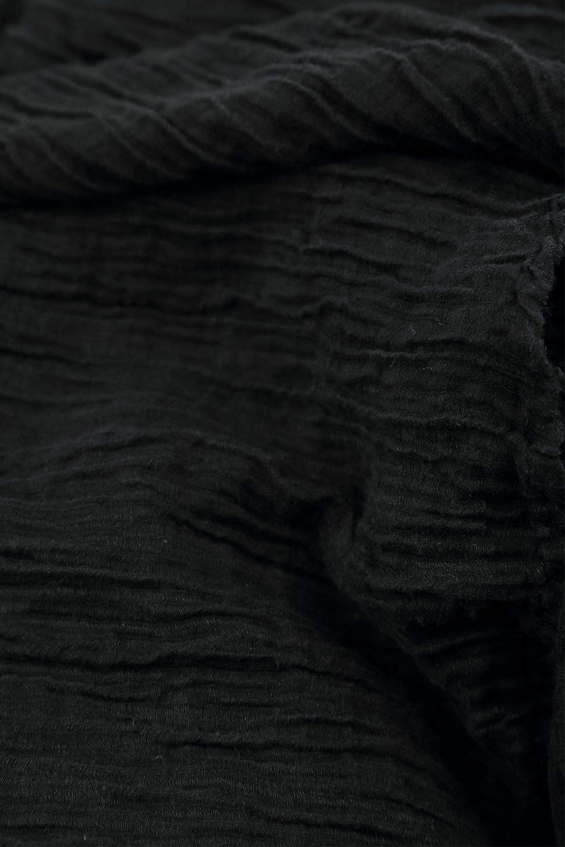 Flared Black Crinkled Silk Skirt 5