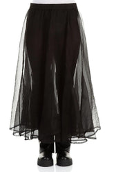 Flared Black Silk Chiffon Underskirt 1