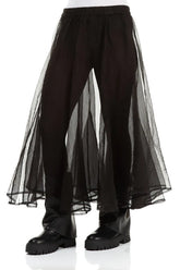 Flared Black Silk Chiffon Underskirt 3