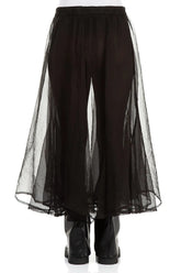 Flared Black Silk Chiffon Underskirt 2