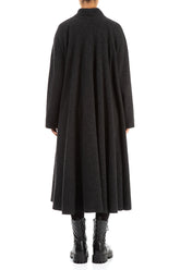 Flared Dark Grey Wool Coat 2