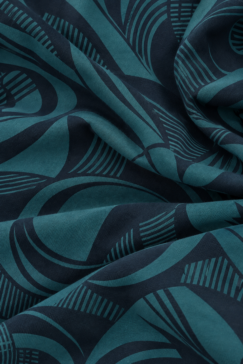 Flared Boxy Deep Turquoise Orbit Cotton Dress 6