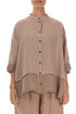 Flared Cappuccino Linen Shirt 1