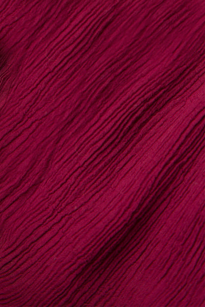 Flared Crinkled Claret Silk Viscose Jacket