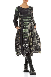 Flared Crinkled Moonlight Silk Linen Dress 4