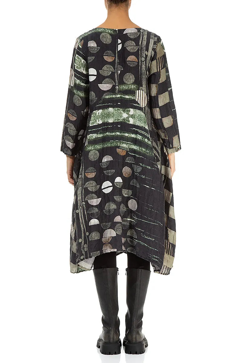 Flared Crinkled Moonlight Silk Linen Dress 2