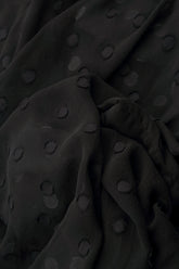 Flared Dotty Black Silk Cotton Blouse 6