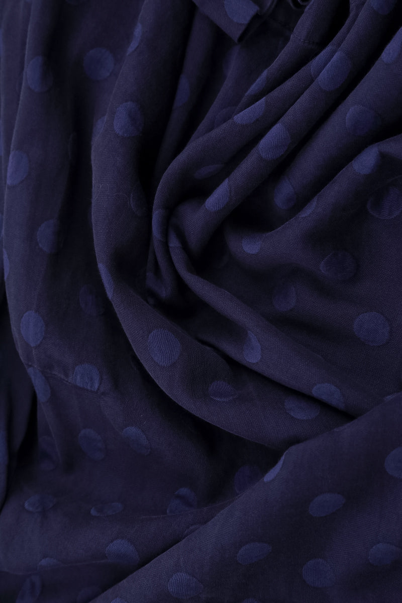 Flared Dotty Royal Purple Silk Dress 5