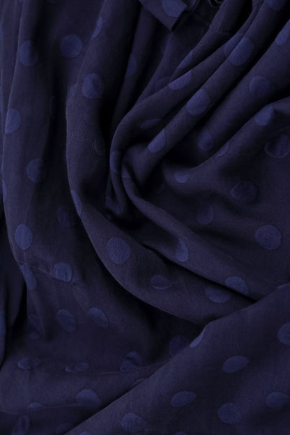Flared Dotty Royal Purple Silk Dress 5