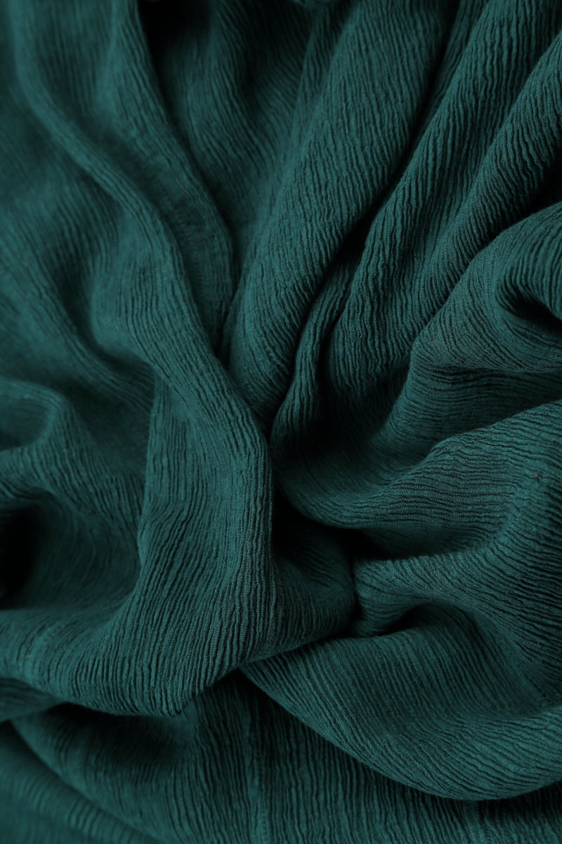 Flared Emerald Silk Viscose Dress