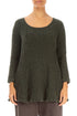 Flared Forest Mist Textured Linen Tunic 1