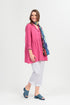 Flared Fuchsia Linen Blouse 1
