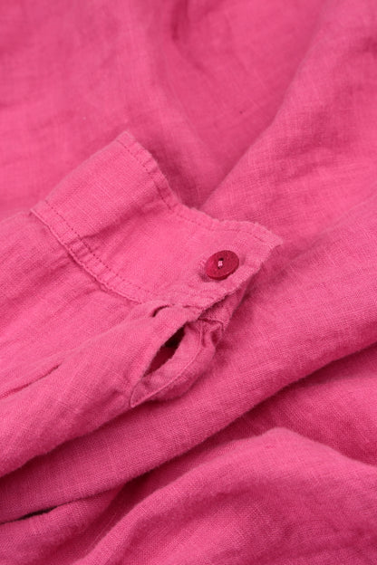 Flared Fuchsia Linen Blouse 6
