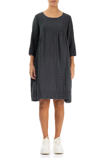 Flared Graphite Linen Dress 1