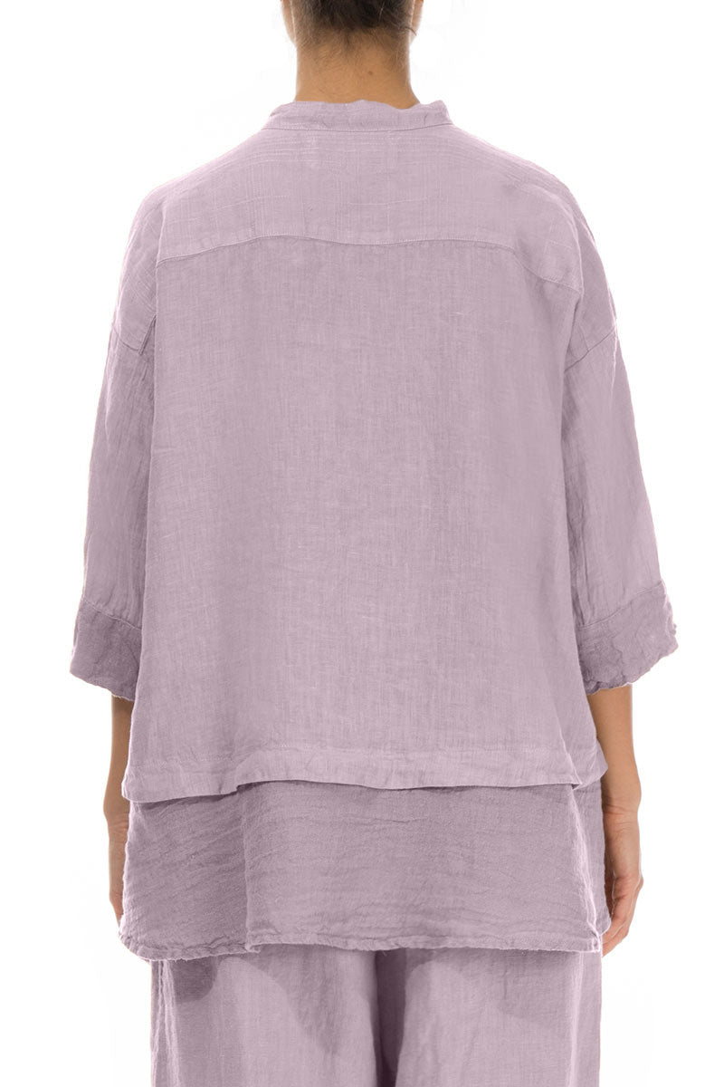 Flared Lilac Linen Shirt