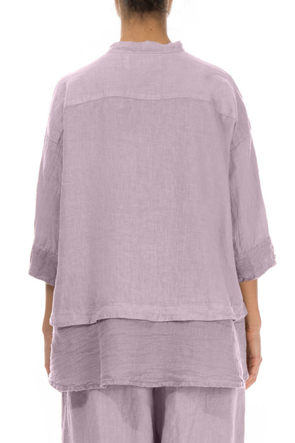 Flared Lilac Linen Shirt