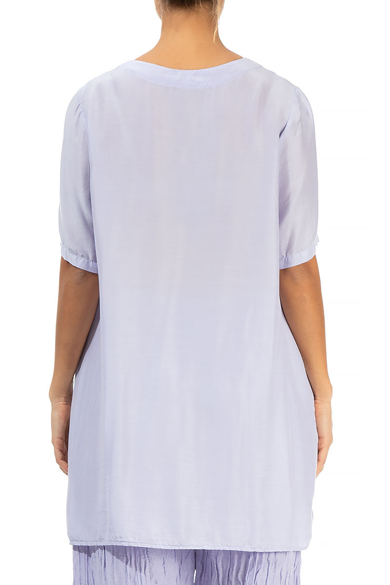 Flared Lavender Silk Bamboo Tunic 2