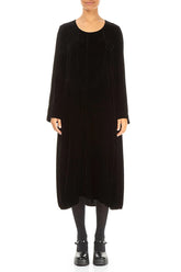 Black Silk Velvet Dress 1
