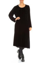 Black Silk Velvet Dress 4