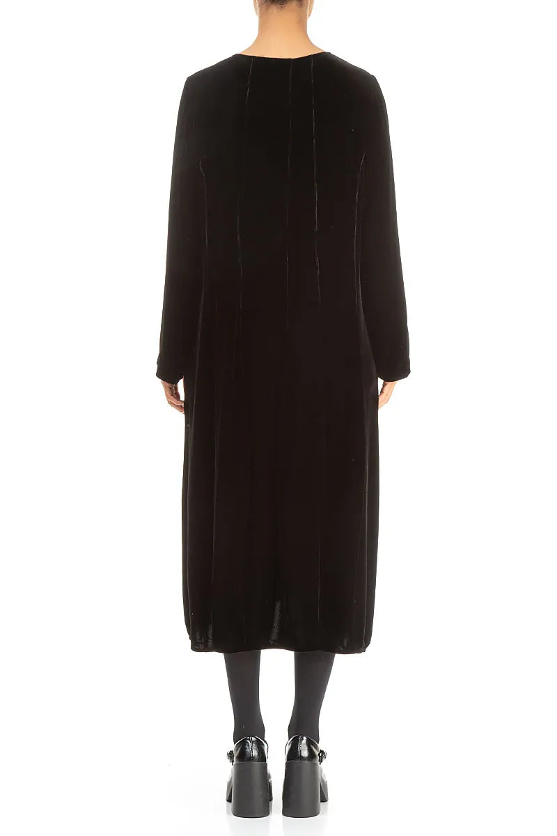 Black Silk Velvet Dress 2