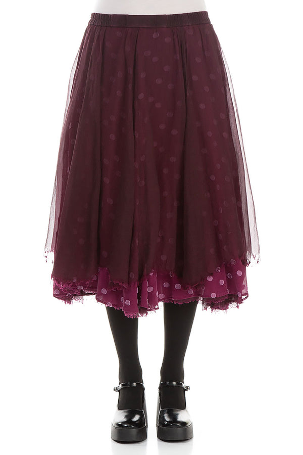 Flared Magenta Silk Chiffon Skirt 1