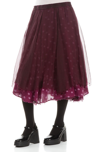 Flared Magenta Silk Chiffon Skirt 3