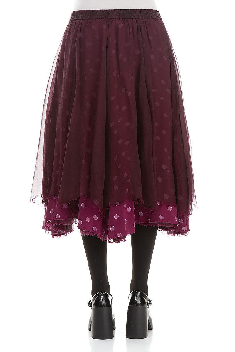Flared Magenta Silk Chiffon Skirt 2