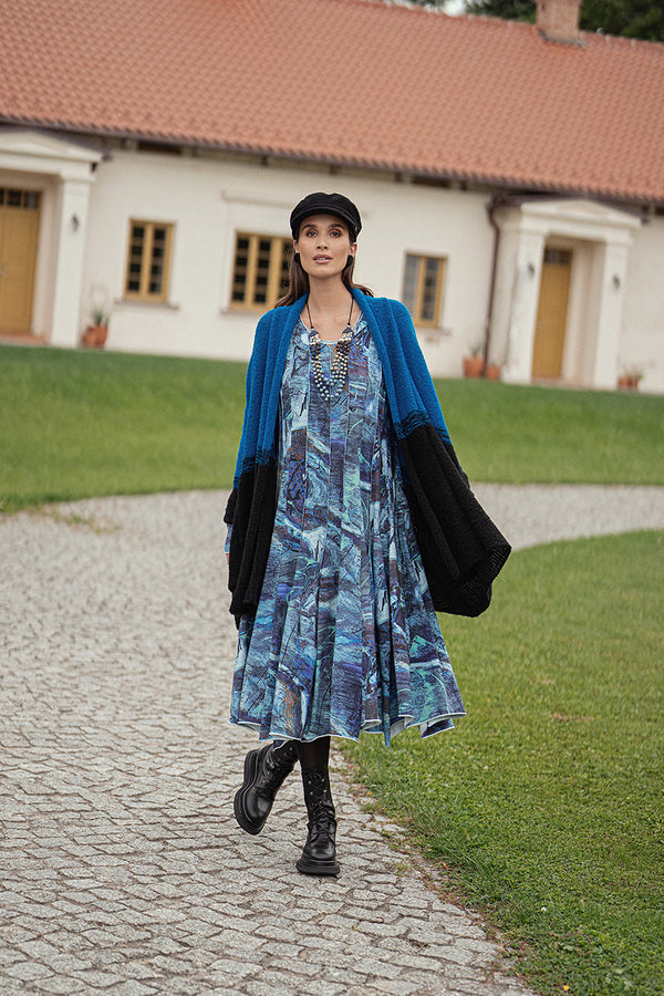 Flared Maxi Blue Reverie Cotton Dress