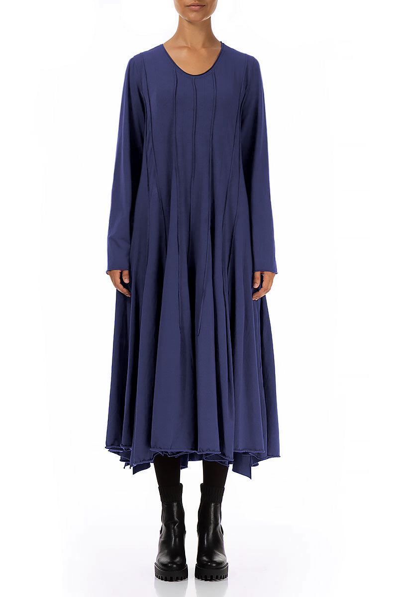 Flared Maxi Blue Violet Cotton Dress