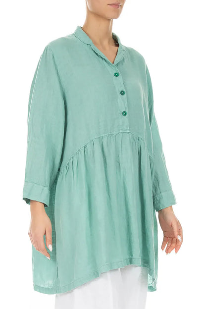 Blouse en lin évasée menthe