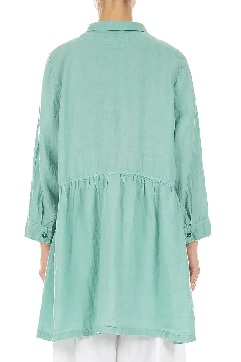 Blouse en lin évasée menthe