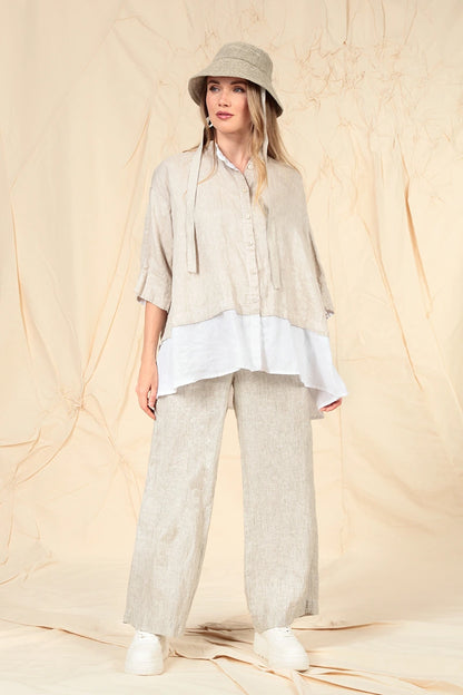 Flared Natural Linen Shirt 6