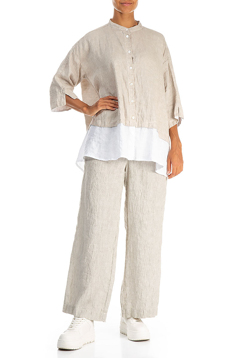 Flared Natural Linen Shirt 4