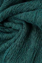 Flared Peacock Textured Silk Linen Dress 5