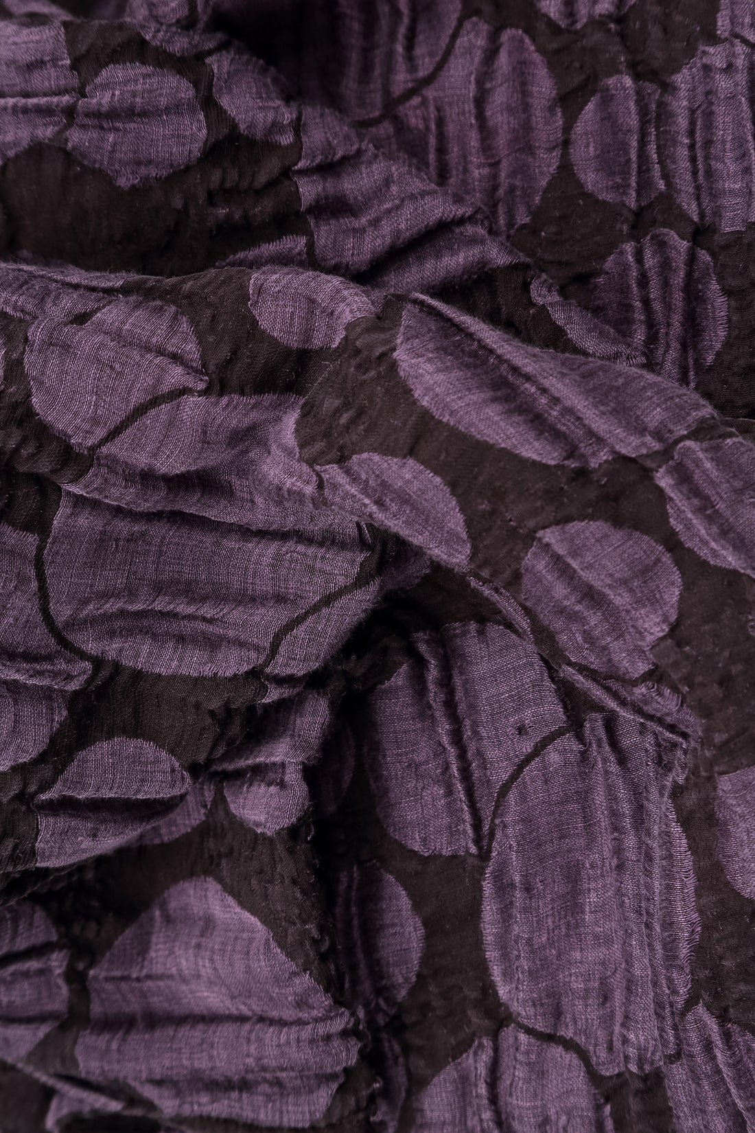 Flared Pockets Crinkled Deep Plum Circle Silk Linen Tunic 5