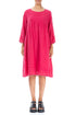 Flared Raspberry Gauze Linen Dress 1