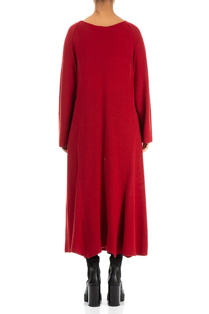 Flared Red Wool Dress 2
