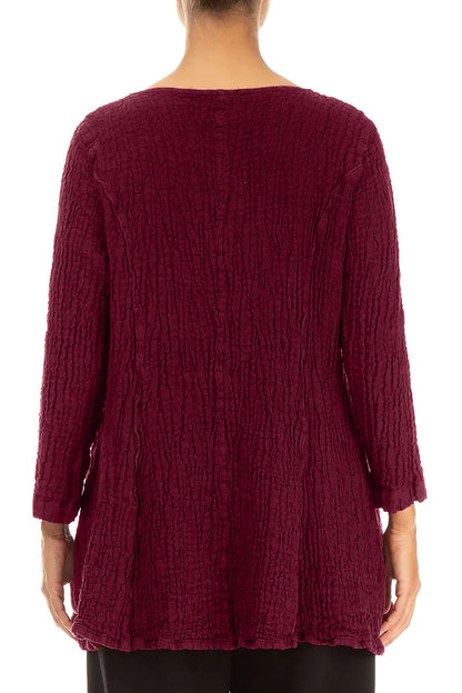 Flared Ruby Textured Linen Tunic 2