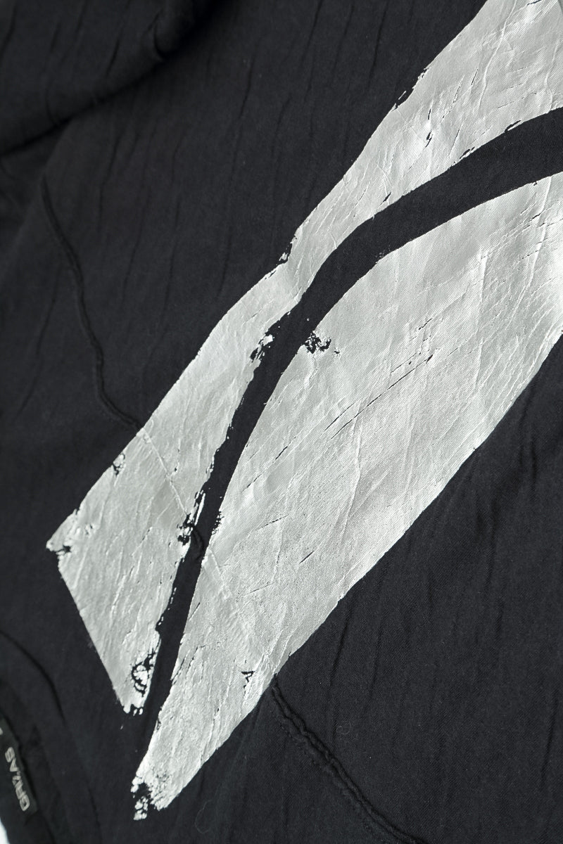 Flared Silver Metallic Grey Wavy Cotton Dress