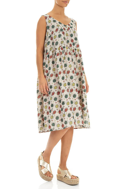 Robe en lin évasée à imprimé floral Esquisse
