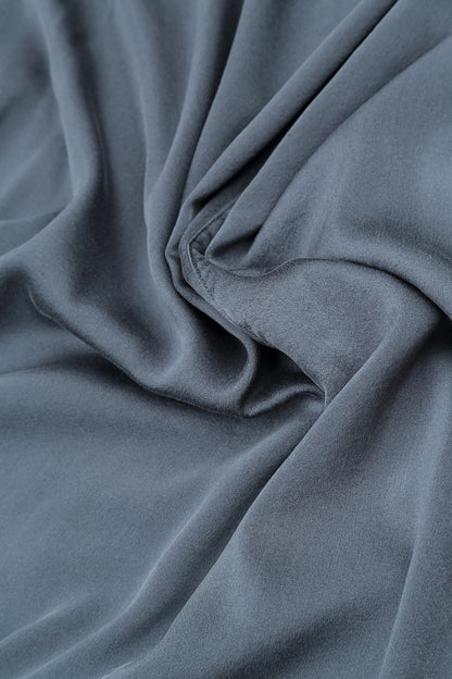 Flared Sleeveless Slate Blue Silk Top 5